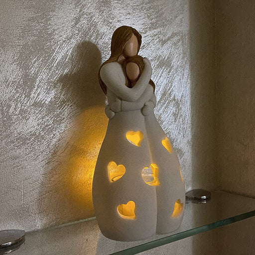 Enchanting Mother's Day Candle Lampshade - Warm Home Resin Statue