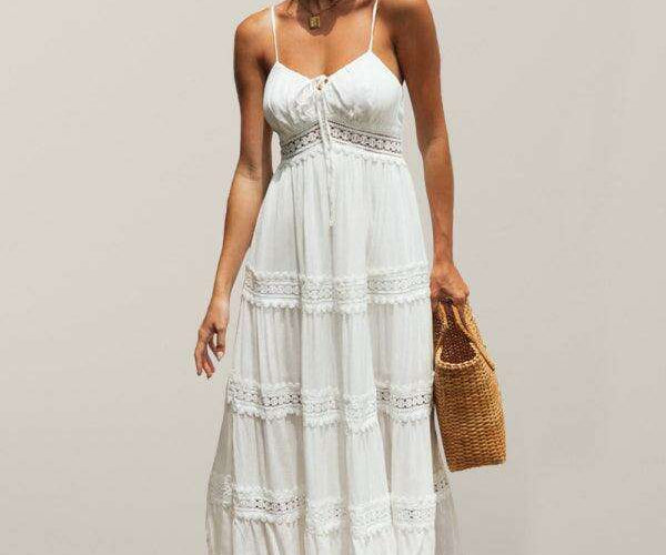Bohemian Lace Midi Dress with Vintage Elegance - Trs Elite Bohemian Lace Midi Dress with Vintage Elegance - Trs Elite