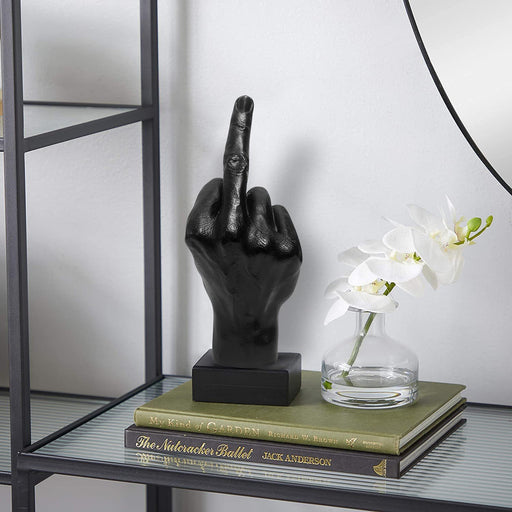 Resin Middle Finger Statue - Edgy Home Art Decor Piece