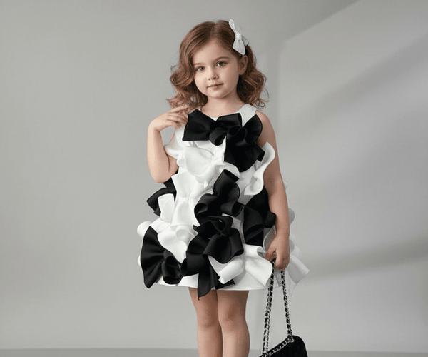 Eid Celebration Luxury One-Piece Dress for Young Girls - Elegant Birthday Party Outfit