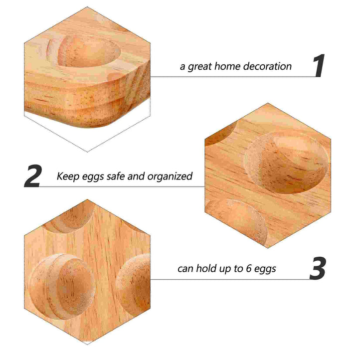 Wooden Egg Storage Tray - Farmhouse Style Egg Holder for Fridge or Kitchen Counter