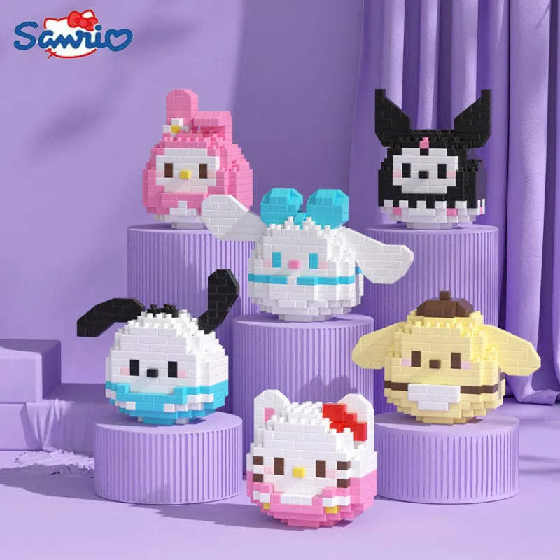 Sanrio Character Building Blocks - Cute Puzzle Set for Girls' Room Decor and Creative Play