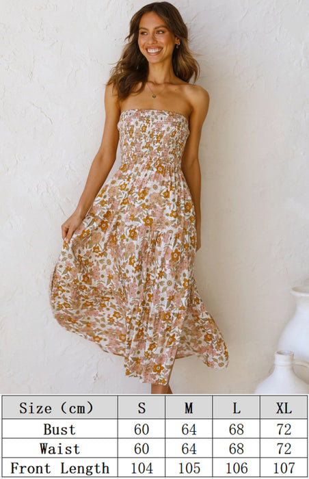 Boho Blossom Off-Shoulder Maxi Dress