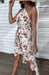 White Floral Halter Slip Dress - Summer Resort Fashion