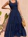 Elegant Solid Color Pleated Swing Dress for Stylish Women