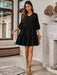 Elegant Solid Color V-neck Dress with Loose Fit - Women's Fashion Piece