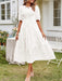 Elegant Solid Color Jacquard Chiffon Pleated Dress - Women's Fashion Choice