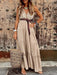 French Chic V-Neck High Waist Midi Dress with Elegance