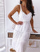 Elegant Lace Suspender Beach Dress for Sophisticated Summer Vibes