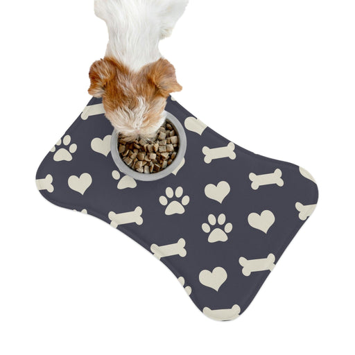 Paw-Friendly Personalized Pet Feeding Mats with Bone & Fish Shapes