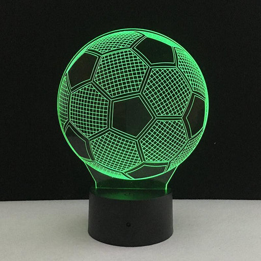 Acrylic 3D Night Light Football 7 colors Changeable Touch Table Lamp