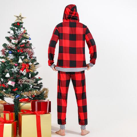 Father Bear Matching Outfit: Hoodie and Plaid Pants Set