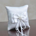 Elegant Double Bow Ribbon Pearls Ring Pillow for Weddings