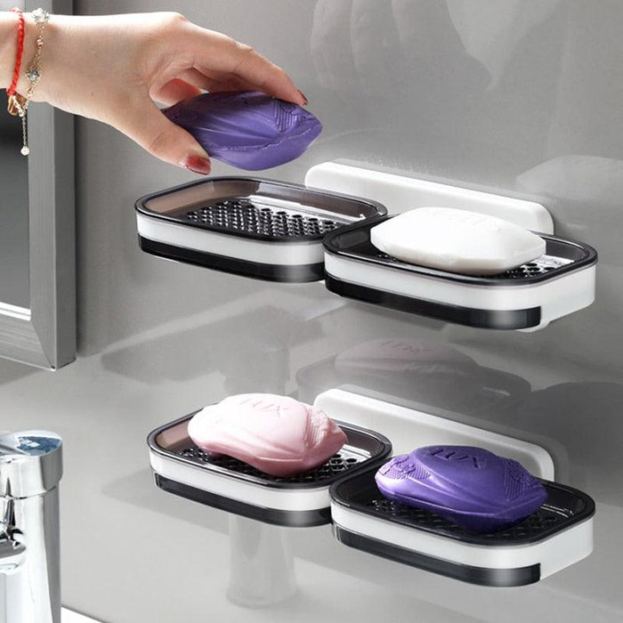 Double Layer Soap and Sponge Storage Solution Shelf