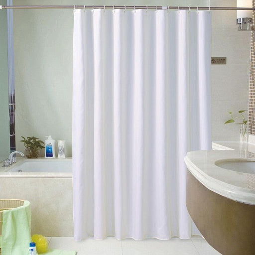 Refresh Your Bathroom Sanctuary with Water-Resistant White Shower Curtain Bundle - Assorted Sizes and Hanging Accessories Included