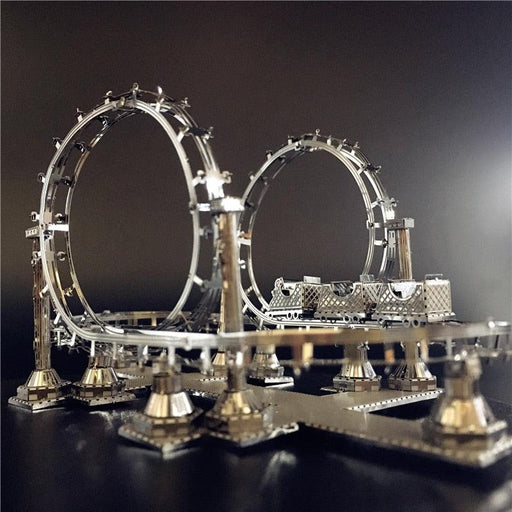 Roller Coaster 3D Metal DIY Puzzle Kit for Amusement Park Enthusiasts