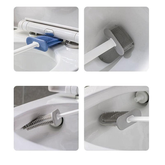 Silicone TPR Toilet Brush Kit with Hanging Holder for Effortless Cleaning