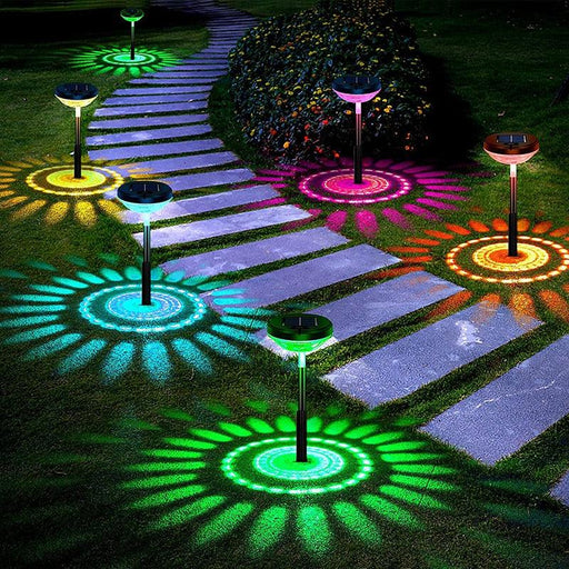 Solar-Powered RGB Pathway Lights with Color Changing Effect