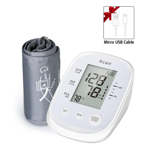 AICARE Blood Pressure Monitor Upper Arm Automatic Tonometer Digital Blood Pressure Meter BP Medical Sphygmomanometer Pulse