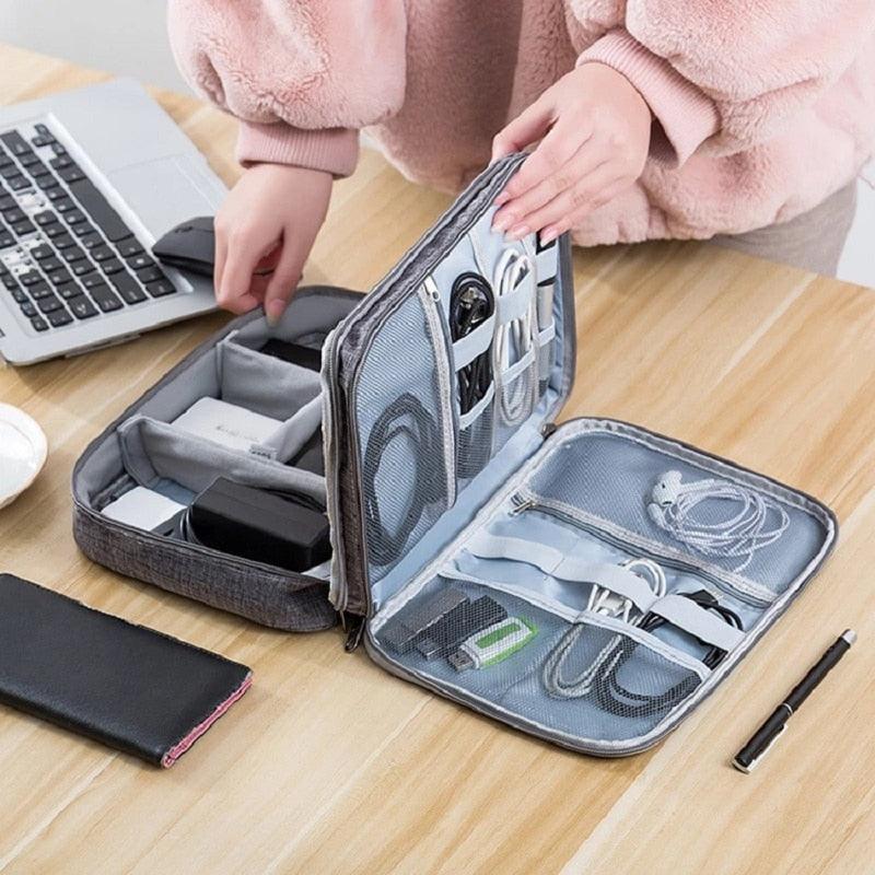 Waterproof Electronic Accessories Organizer - Portable Cable Storage Bag for Travel
