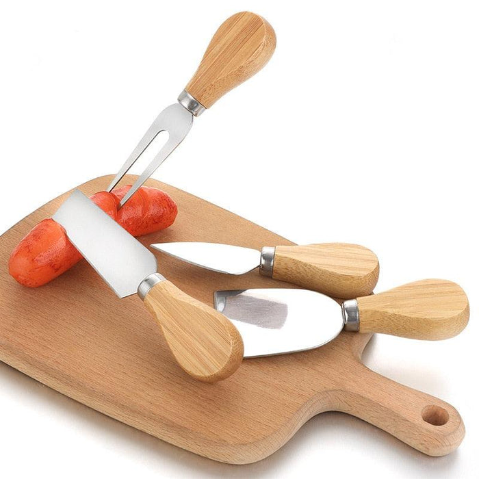 Cheese Knife Set with Wooden Handles | High-Quality Stainless Steel Slicer Bundle