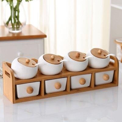 Elegant Ceramic Spice Jar Set: Stylish Kitchen Seasoning Storage Solution
