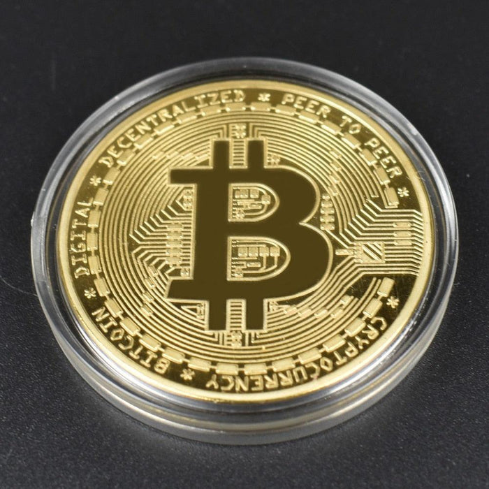 Luxury Cryptocurrency Metal Coin Showcase - Sleek Gold/Silver/Pink Finish, 2.5mm Thickness, 40mm Size