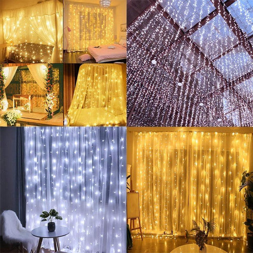 Enchanting LED Christmas Curtain Lights Garland for Holiday Ambiance