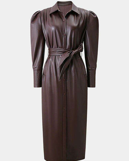 Sophisticated Lace-Up Petite Trench Coat with Elegant POLO Neck