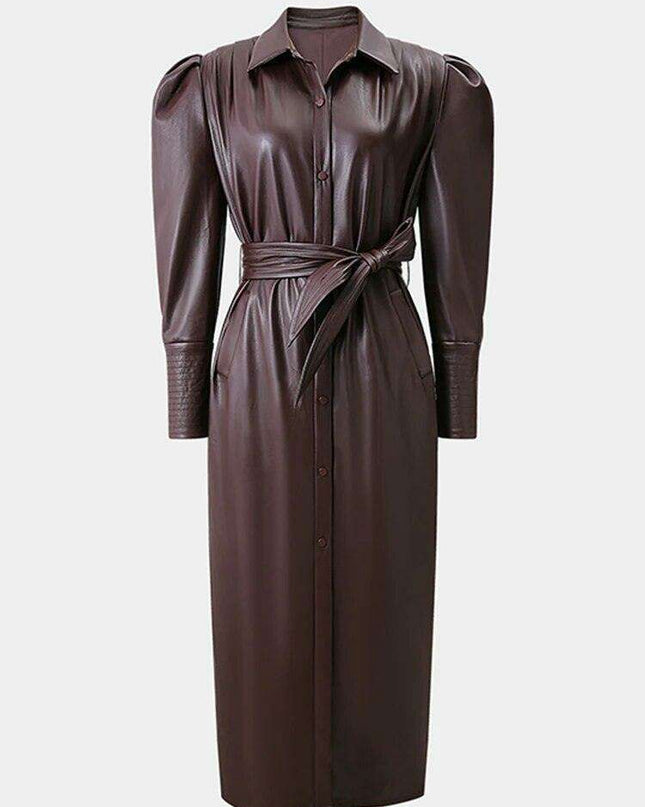 Sophisticated Lace-Up Petite Trench Coat with Elegant POLO Neck