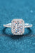 Radiant 1 Carat Lab-Diamond Sterling Silver Ring with Zircon Accents