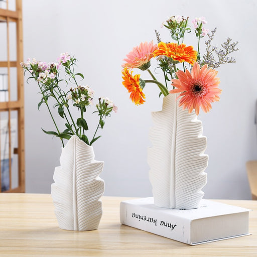 Scandinavian Simple Style Ceramic Vase Decoration Pure White Pigment Roasted Flower Decoration eprolo