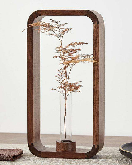 Retro Walnut Hydroponic Planter - Timeless Botanical Elegance