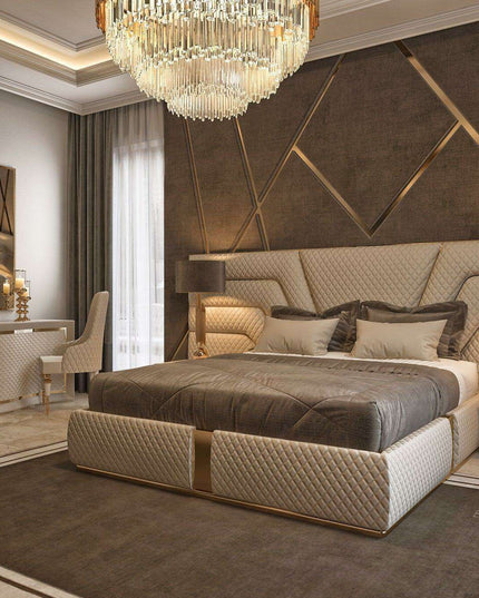 Elegant Customizable Leather King Bed Frame - Modern Luxury Design