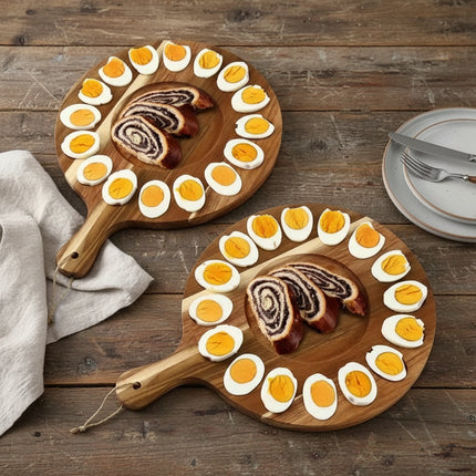 Wooden Egg Tray Organizer — Pine Wood Grid Holder (16 or 24 Holes)