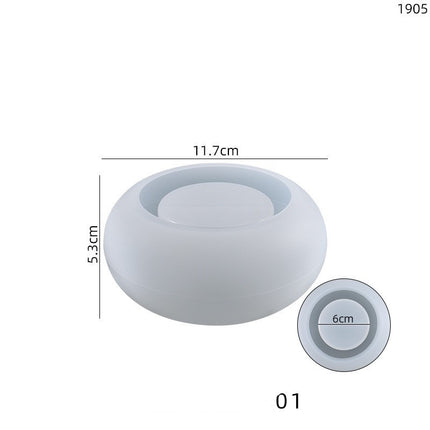 Silicone Mold Round Oval Stone Flower Pot Candle Lamp Holder Ornaments