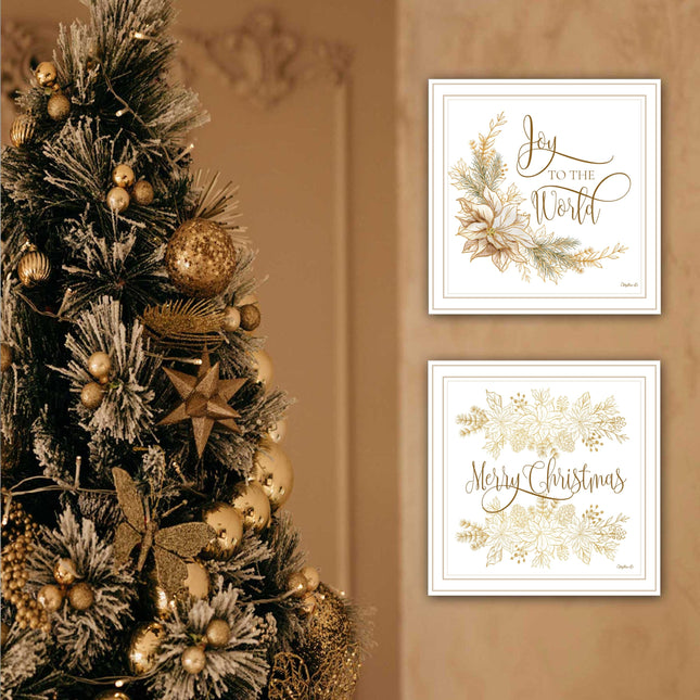Mollie B 2-Piece Merry Christmas Wall Art Set - Framed Decor Print