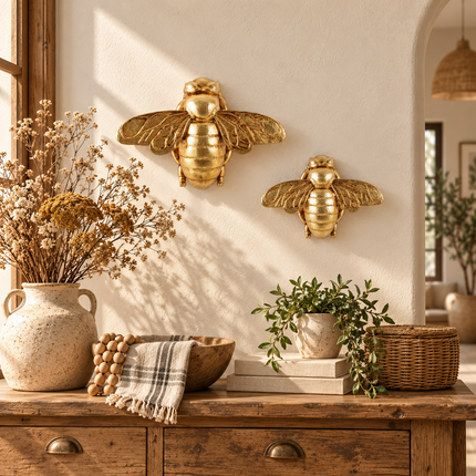 Golden Bee Wall Sculpture – Decorative Metal Wall Art Sculptures & Statues golden-bee-wall-sculpture-decorative-metal-art Home Decor > Wall Treatments > Wall Sculptures