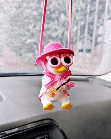 Cowboy Duck Handgun Car Mirror Swing Pendant