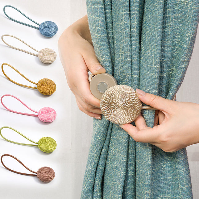 Magnetic Curtain Tiebacks with Snap Closure – 6 Colours