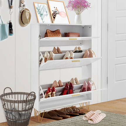 Shoe Cabinet with 3 Flip Drawers — Entryway Storage Organiser