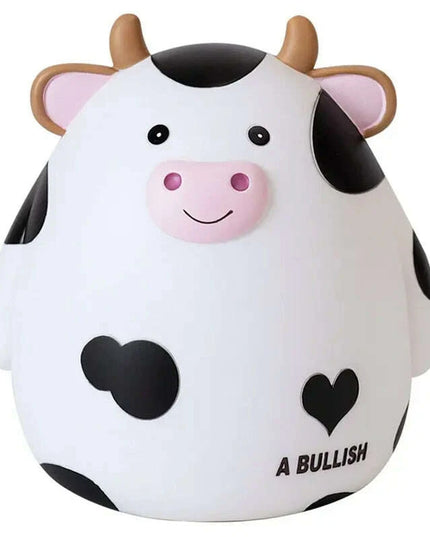 Adorable Cartoon Cow Coin Bank - Cute Vinyl Money Box for Kids - Fun Savings Jar