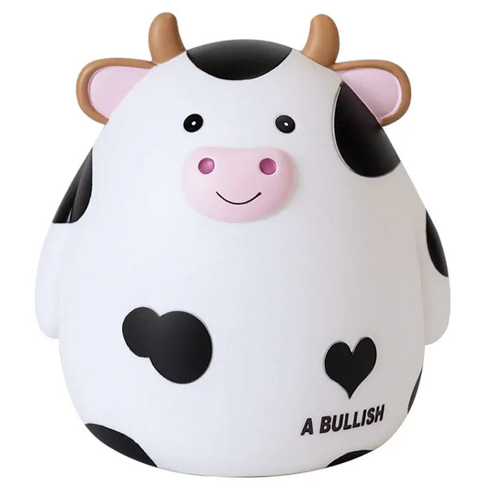 Adorable Cartoon Cow Coin Bank - Cute Vinyl Money Box for Kids - Fun Savings Jar