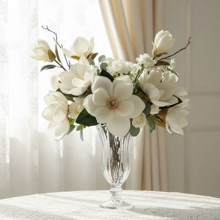 Peekaboo Studio High-End Laminated Large Magnolia Plastic Flower