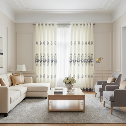 European-style Embroidered Curtain Velvet Embroidery