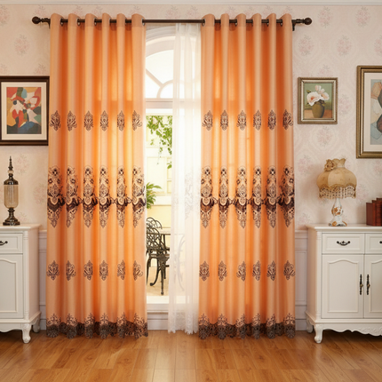 European-style Embroidered Curtain Velvet Embroidery