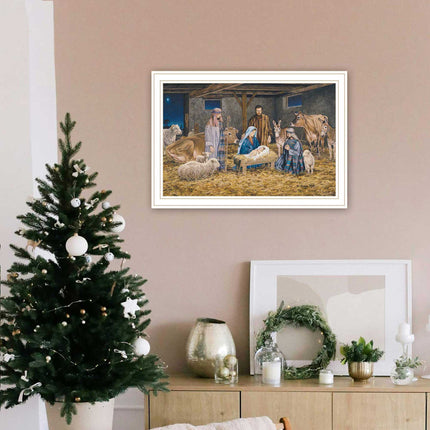 Bonnie Mohr Nativity Wall Art - Framed Print for Home Decor, Multicolo