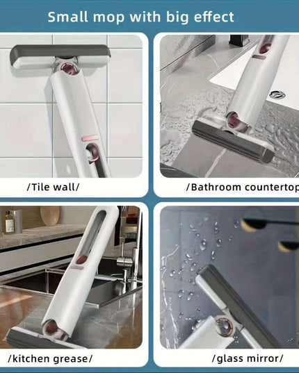New Portable Self-NSqueeze Mini Mop, Lazy Hand Wash-Free Strong Absorbent Mop Multifunction Portable Squeeze Cleaning Mop Desk Window Glass Cleaner Kitchen Car Sponge Cleaning Mop Home Cleaning Tools