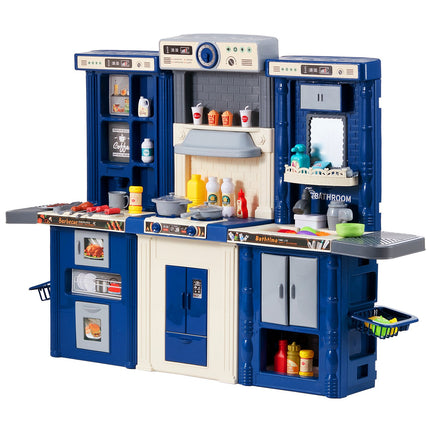 VEVOR 74-Piece Kids Kitchen Playset with Realistic Cooking Accessories