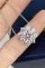 Elegant Floral Lab-Diamond Necklace with Platinum Finish